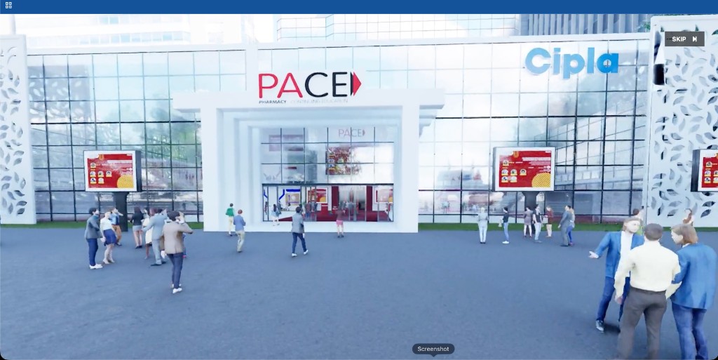 3D virtual event venue exterior entrance